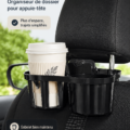 Un porte-gobelet pratique installé dans une voiture organisée.