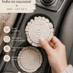Souvenirs élégants d'un sous-verre en macramé dans une voiture