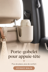 Support pour tasse installé dans une voiture, montrant sa praticité