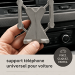 Support de téléphone installé dans une voiture, idéal pour la navigation