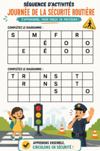 Enfants jouant à apprendre la sécurité routière avec des panneaux de signalisation