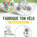 Un enfant souriant travaillant sur un projet de bricolage en forme de vélo