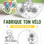 Un enfant souriant travaillant sur un projet de bricolage en forme de vélo