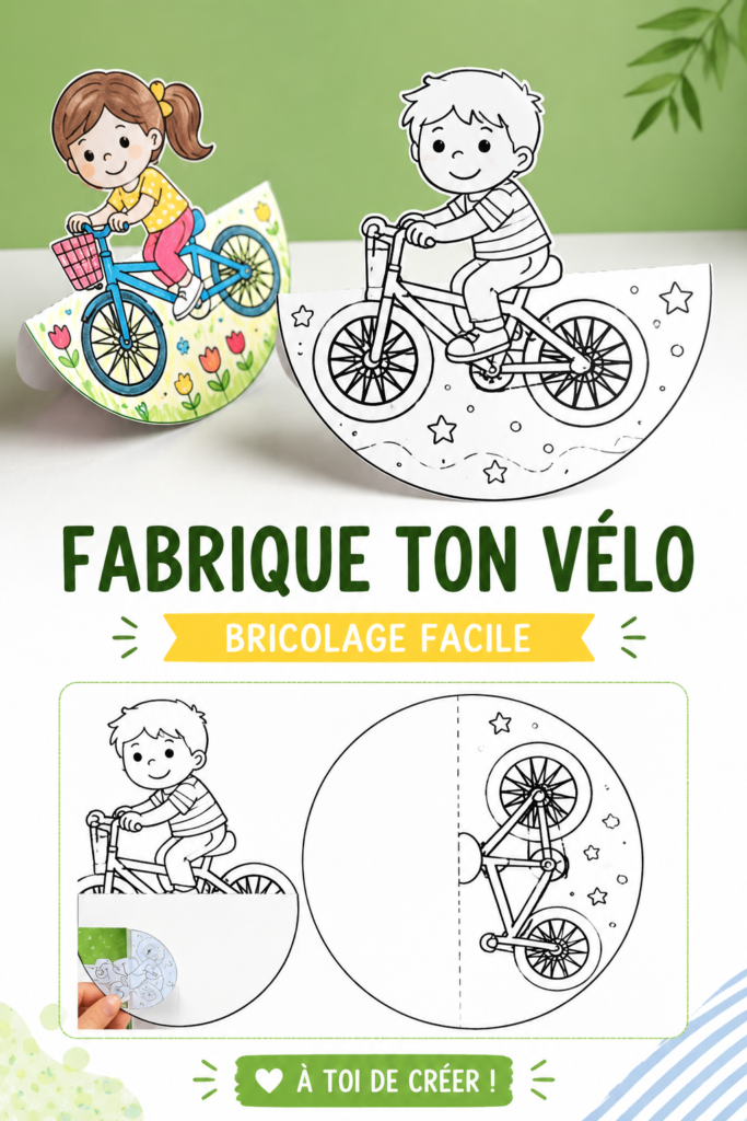 Un enfant souriant travaillant sur un projet de bricolage en forme de vélo