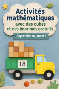 Un enfant jouant avec des cubes colorés pour des activités mathématiques ludiques.