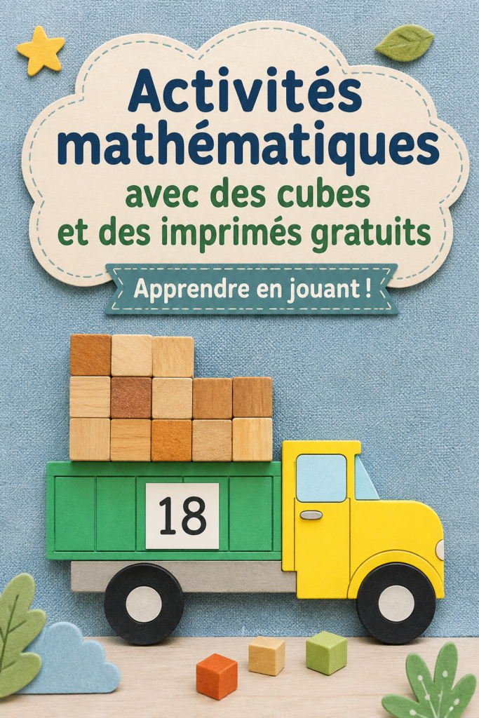 Un enfant jouant avec des cubes colorés pour des activités mathématiques ludiques.