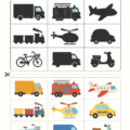 Enfant jouant avec des jouets de transport et des accessoires éducatifs.