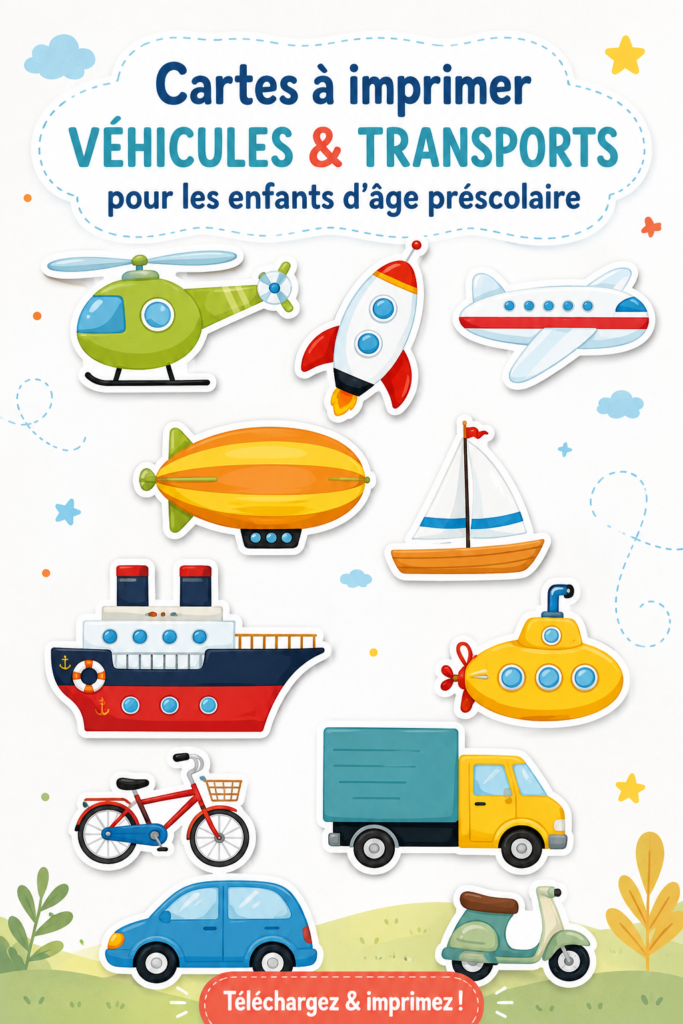 Jeune enfant jouant avec des cartes de transport colorées