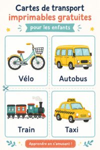 Cartes de transport imprimables pour enfants