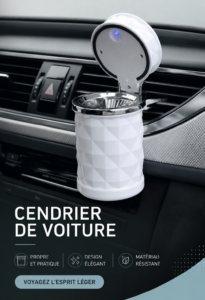 Cendrier de voiture pratique installé dans un véhicule familial