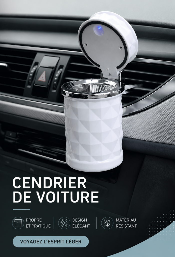 Cendrier de voiture pratique installé dans un véhicule familial