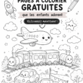 Un enfant coloriant un dessin imprimé pendant un voyage en voiture.