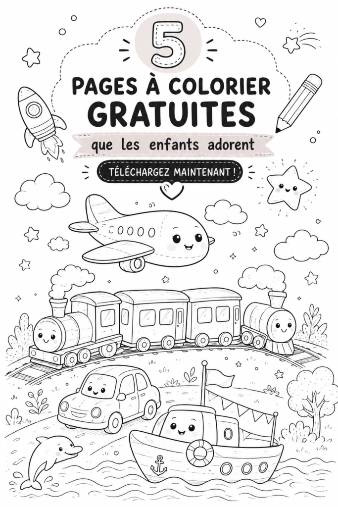 Un enfant coloriant un dessin imprimé pendant un voyage en voiture.
