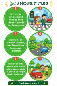 Famille écoutant des histoires en voiture