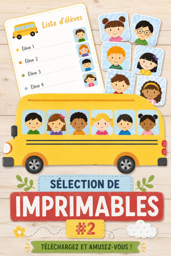 Imprimables colorés pour le transport des enfants en voiture