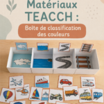 Matériel éducatif sur les couleurs pour enfants dans une voiture familiale