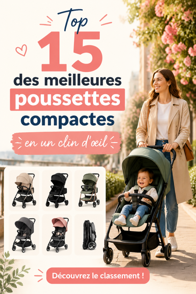 Sélection de poussettes compactes adaptées aux sorties en famille