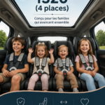Image du siège Multimac 1320 installé dans une voiture familiale, montrant son design adapté aux enfants