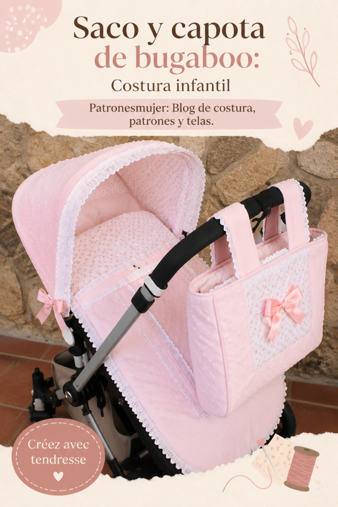 Poussette Bugaboo personnalisée avec tissu coloré et capote stylée