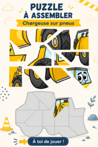 Puzzle éducatif à imprimer représentant un camion