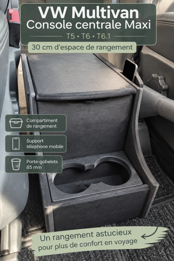 VW Multivan T5 avec rangement optimisé et accessoires pratiques
