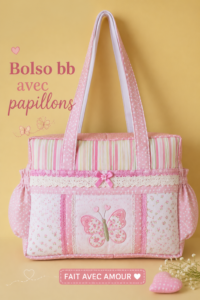 Sac à dos pour bébé avec des motifs de papillons colorés, idéal pour le transport en voiture.