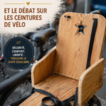 Siège auto DIY pour enfant installé dans une voiture, conçu avec des matériaux sécurisés.