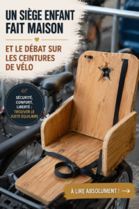 Siège auto DIY pour enfant installé dans une voiture, conçu avec des matériaux sécurisés.