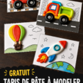Tapis de jeu coloré sur le thème du transport pour enfants, idéal pour les voyages en voiture.
