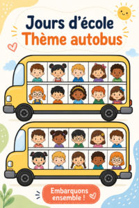 Un bus scolaire coloré transportant des enfants souriants