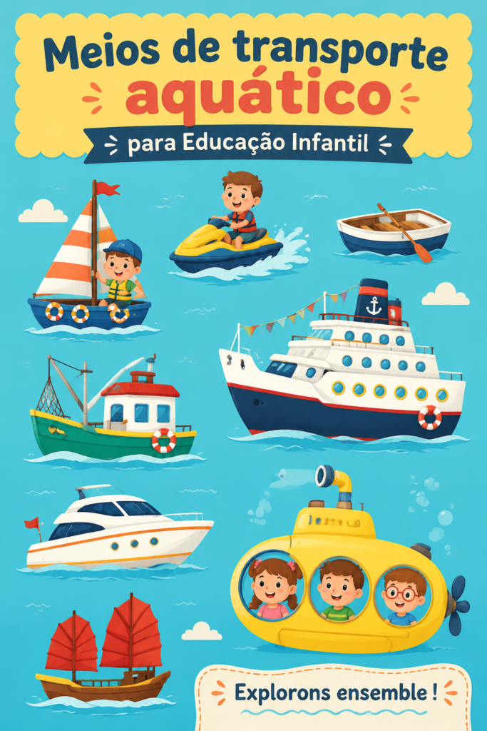 Enfants jouant dans un bateau, heureux de découvrir le monde aquatique