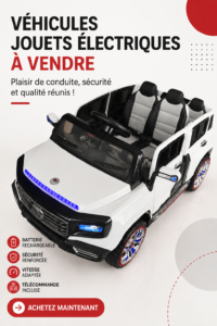 Véhicules jouets à batterie colorés pour enfants dans un environnement ludique.