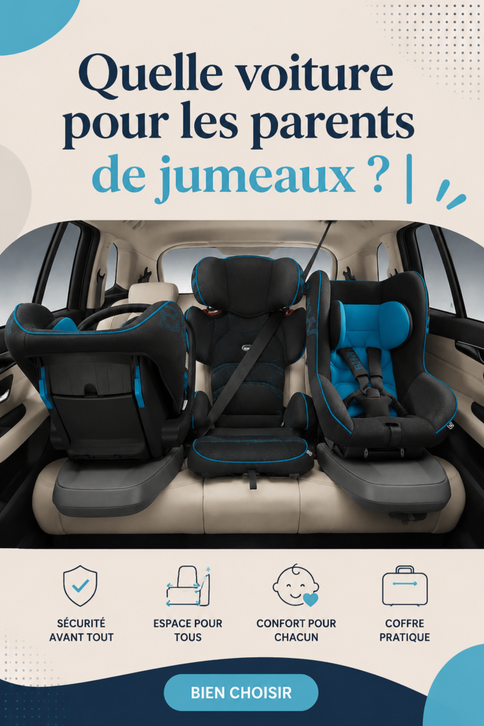 Voiture spacieuse adaptée aux familles avec jumeaux, offrant confort et sécurité.