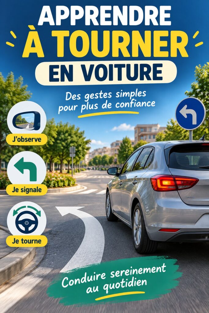 Une femme apprenant à manœuvrer son véhicule dans un parking.