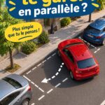 Femme utilisant des astuces de stationnement pour garer sa voiture avec succès.