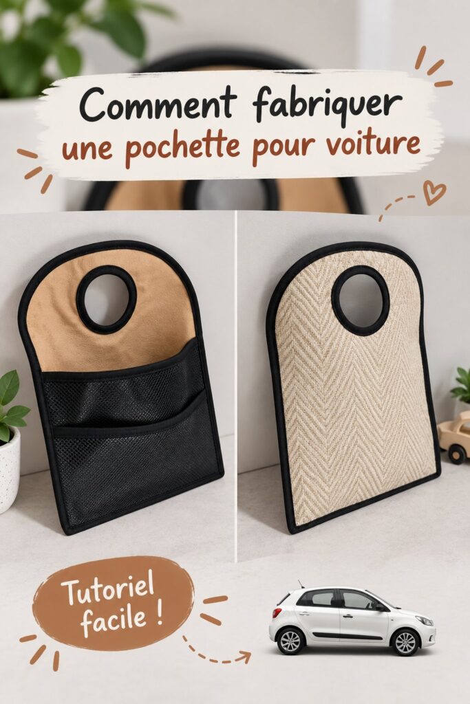 Une pochette auto pratique pour enfants, montrant des jouets et accessoires bien organisés dans un véhicule