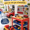 Un enfant jouant dans une voiture avec des jeux imaginatifs pour rendre le trajet amusant.