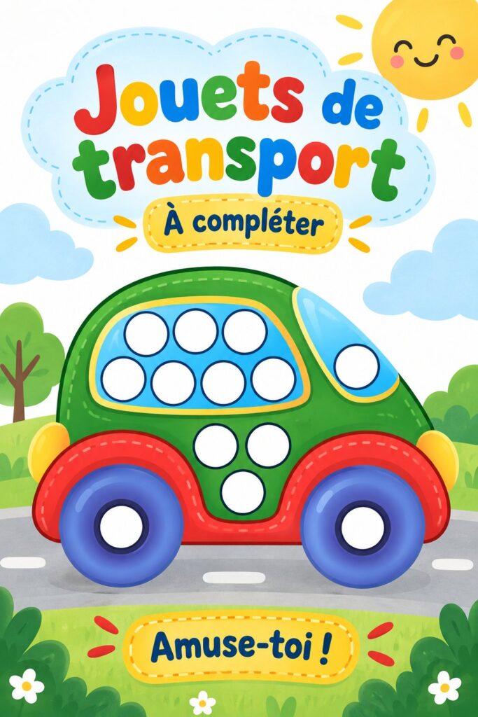 Enfants jouant avec des imprimables de jouets de transport colorés