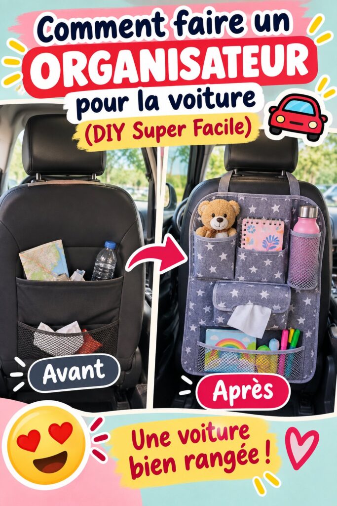 Organisateur DIY pour voiture avec jouets et accessoires pour enfants