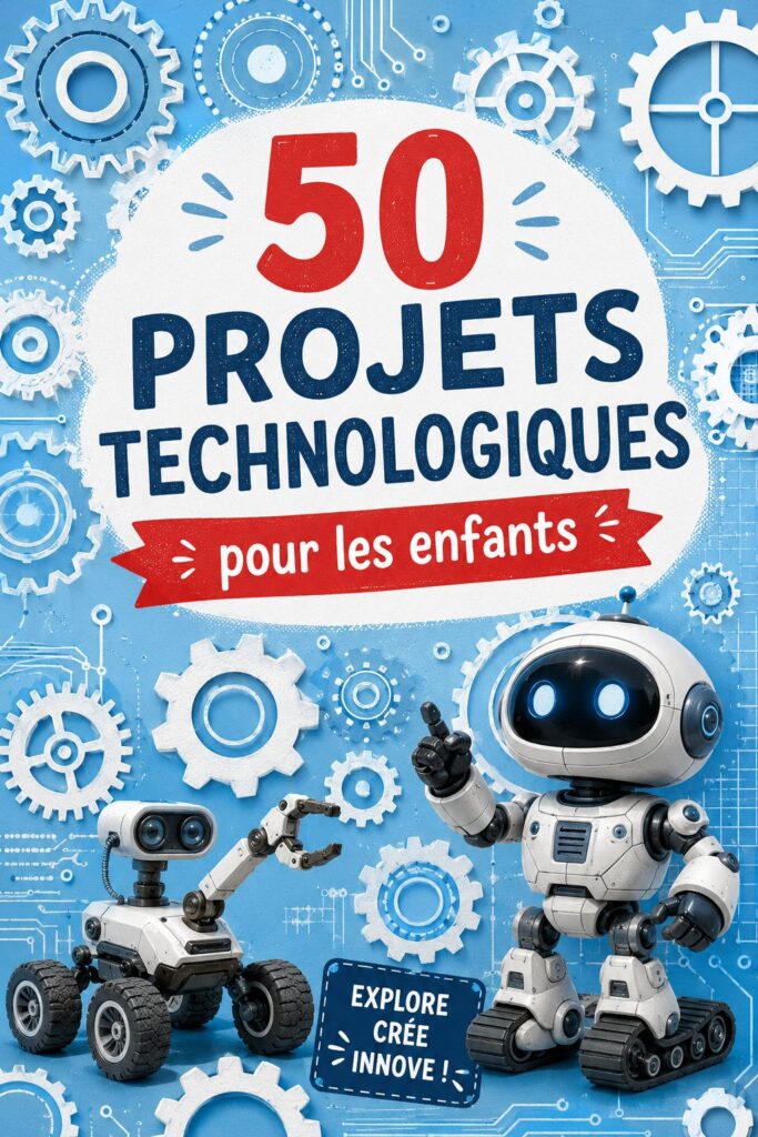 Enfants réalisant un projet technologique amusant ensemble à la maison.
