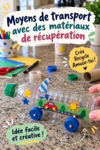 Transports créatifs fabriqués à partir de matériaux recyclés dans un environnement convivial