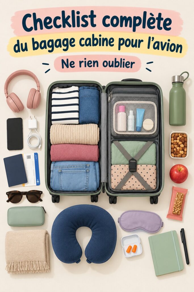 Checklist complète pour le bagage cabine de l'avion avec des enfants