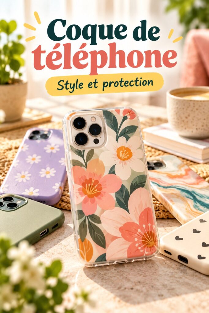 Image d'une sélection de coques de téléphone stylées et pratiques pour les mamans en déplacement.
