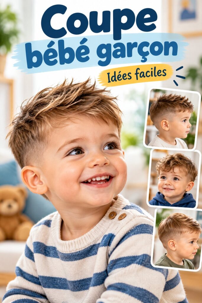 Bébé garçon avec une coupe moderne et stylée