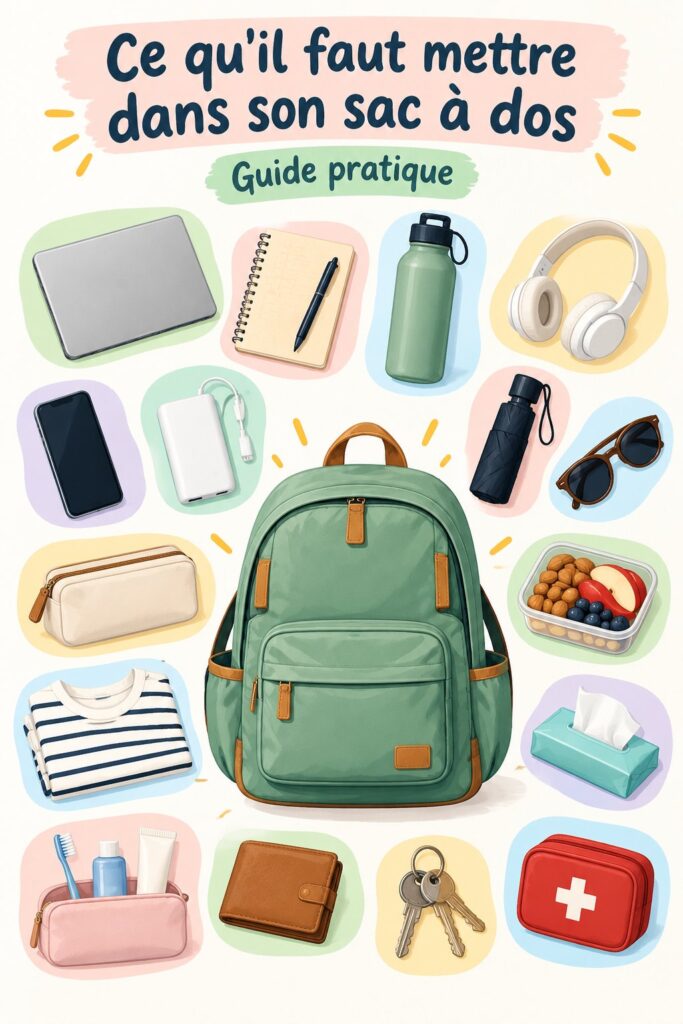 Un sac à dos bien rempli et organisé pour une sortie réussie avec des enfants