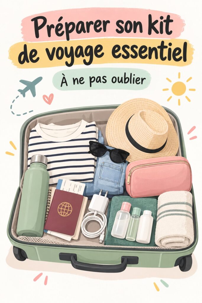 Un kit de voyage bien organisé pour enfants prêt à être utilisé en voiture.