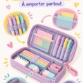 Enfant avec un kit scolaire bien organisé dans une voiture