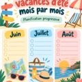 Une famille heureuse en vacances d'été, bien organisée.