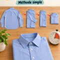 Démonstration d'une méthode de pliage rapide d'une chemise pour éviter les plis